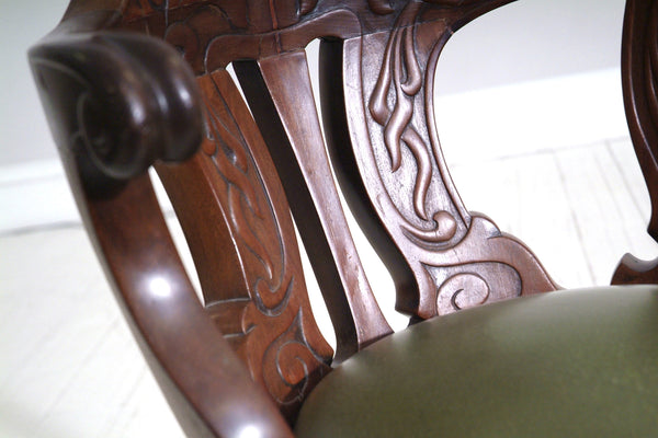 Antique Captains Chair Wooden Detailing 