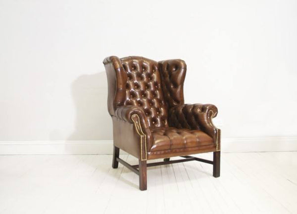 THE CHELSEA WING BACK CHAIR : RICH BROWN
