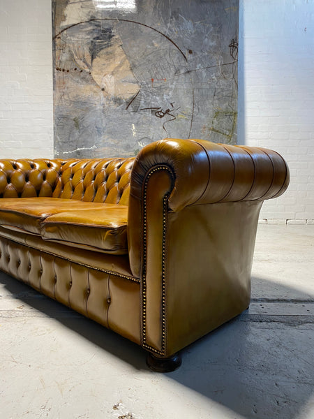 A Most Beautiful Vintage MidC Chesterfield Sofa in Amazing Tans