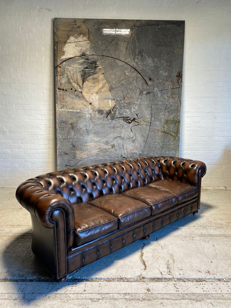 An Excellent 4 Seater Leather Chesterfield Sofa