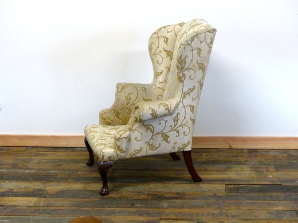 EARLY 20TH CENTURY QUEEN ANNE WING BACK