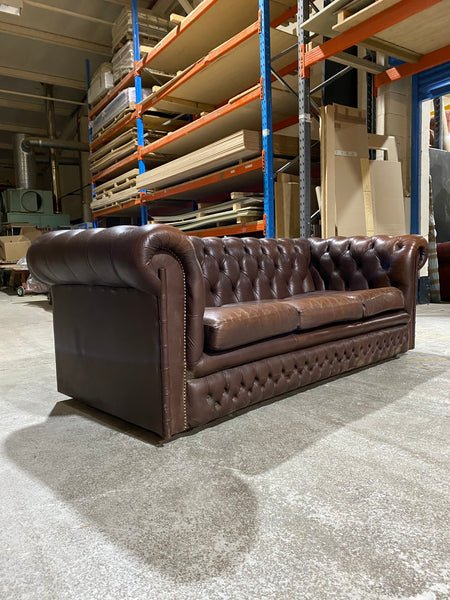 A Super Cool Twice Loved Chesterfield in Chocolate Browns