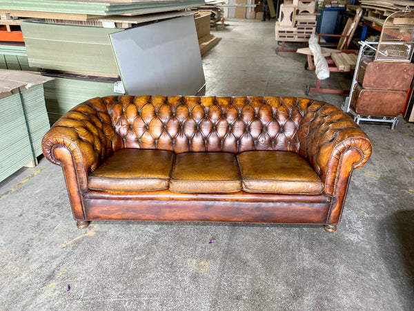Vintage Chesterfield Sofa in the Most Beautiful Patinated Leathers