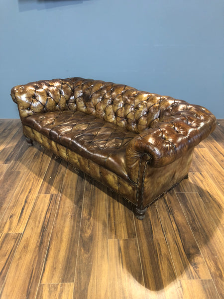 RARE! Original 19thC Sofa in Original Leather