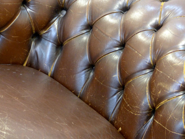 VINTAGE HAND DYED TWO SEAT CHESTERFIELD
