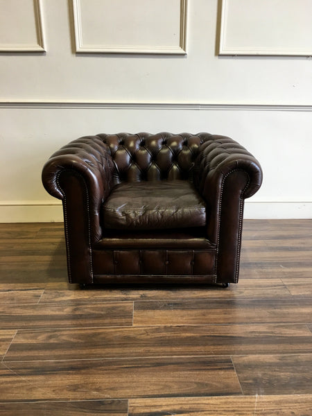 For the Gent - a great Second Hand Leather Chesterfield Club Chair