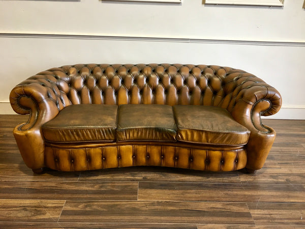 A Very Rare Design of Tan Leather Chesterfield in Super Condition