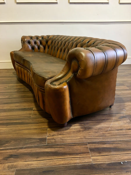 A Very Rare Design of Tan Leather Chesterfield in Super Condition