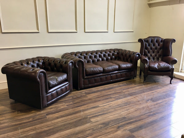 Twice Loved 3 Piece Chesterfield Suite
