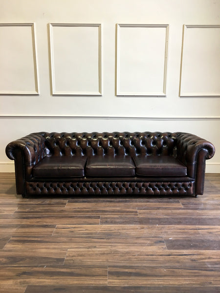 Chesterfield Sofa in a dark brown leather