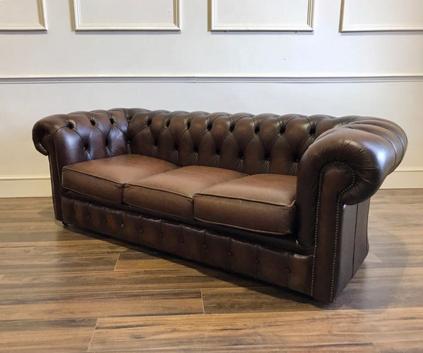 Buttoned Brown Chesterfield Sofa