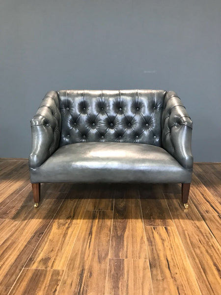 Our Cleveland Georgian Style Window Sofa in Hand Dyed Elephant Grey