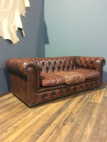 A Rustic Burnt Red Sofa with Great Character
