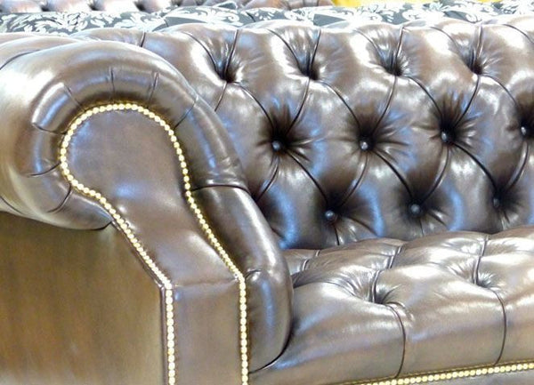 Pair of Devonshire Sofas – Walnut Leather