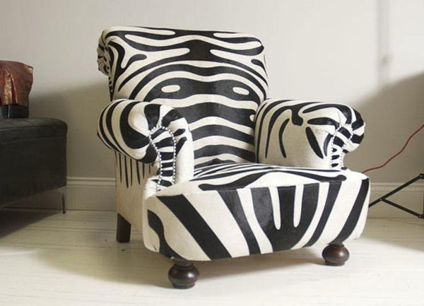 The Shelburne Armchair – Zebra Print Leather