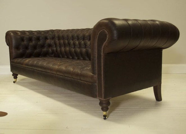 WILMINGTON SOFA: HAND DYED COWBOY BROWN LEATHER