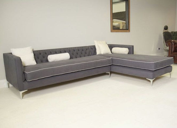 Annabel Corner Sofa: Twisted Grey Linen