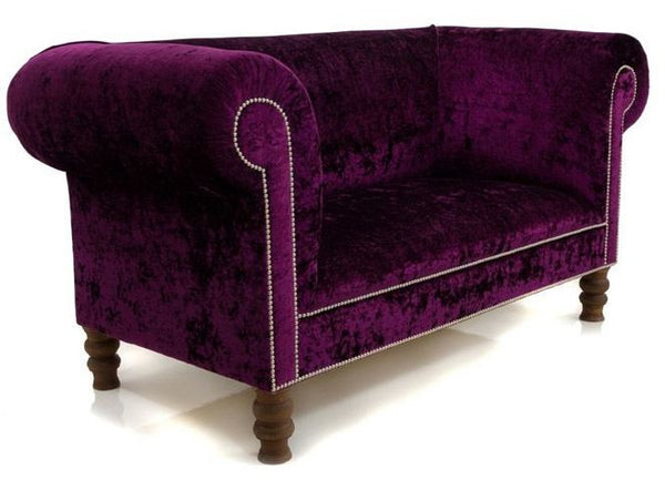 Walpole Chesterfield : Rich Plum Crushed Velvet sofa